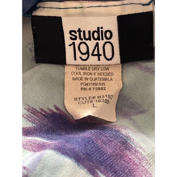 Studio 1940 L Teal Floral Surplice Neck Light Padde Sleeveless Maxi Sun Dress - Picture 6 of 6